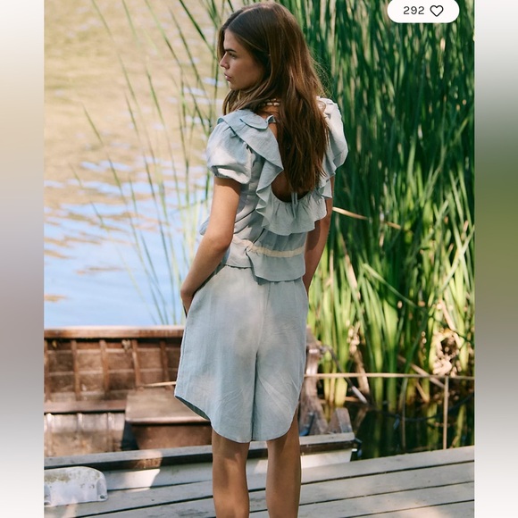 Free People Free-est Lilibeth Short Set Coquette Ruffle Cotton Romantic Set SM - Picture 3 of 11